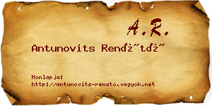 Antunovits Renátó névjegykártya