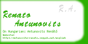 renato antunovits business card