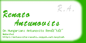 renato antunovits business card